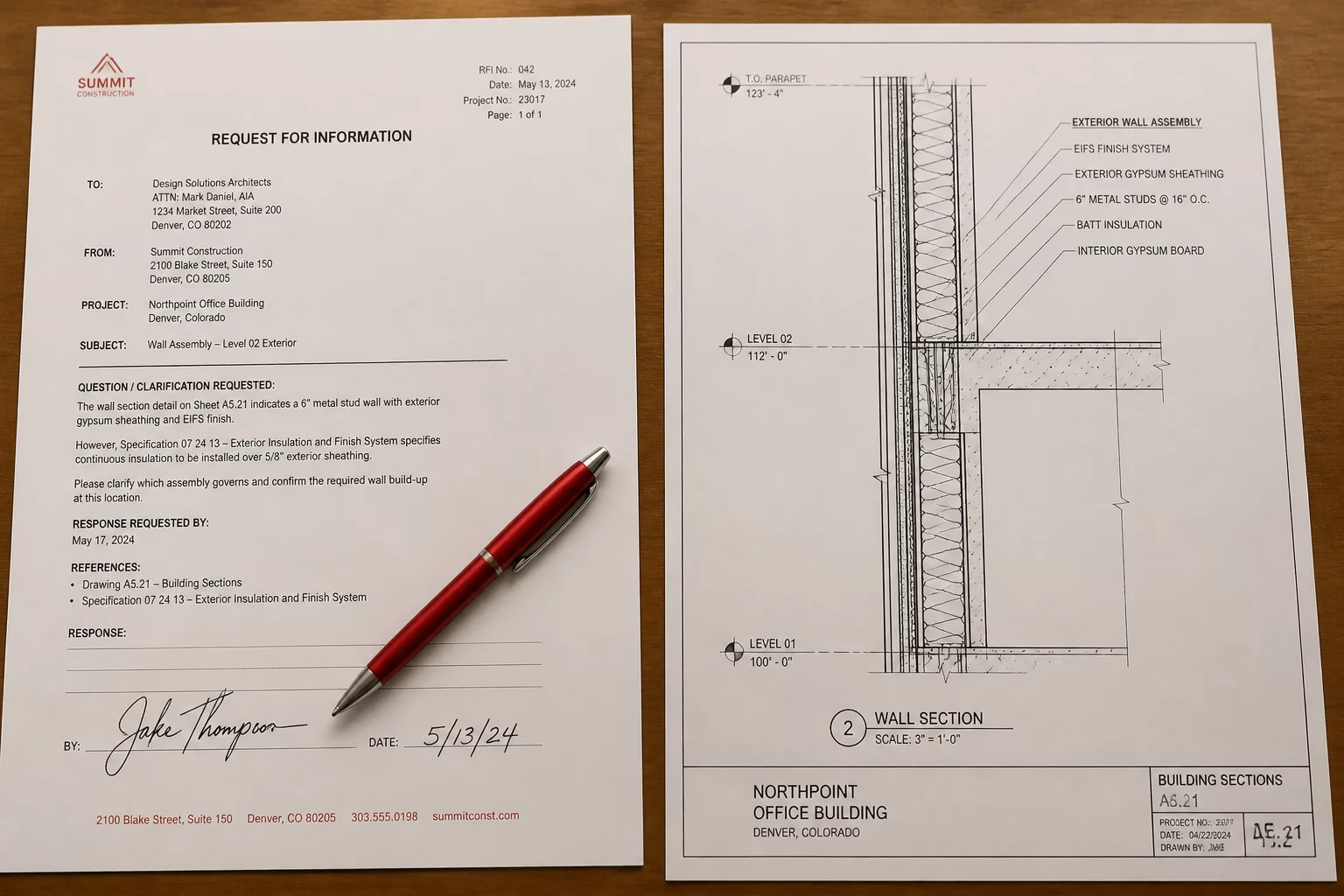 The RFI Answer Did Not Match the Drawing